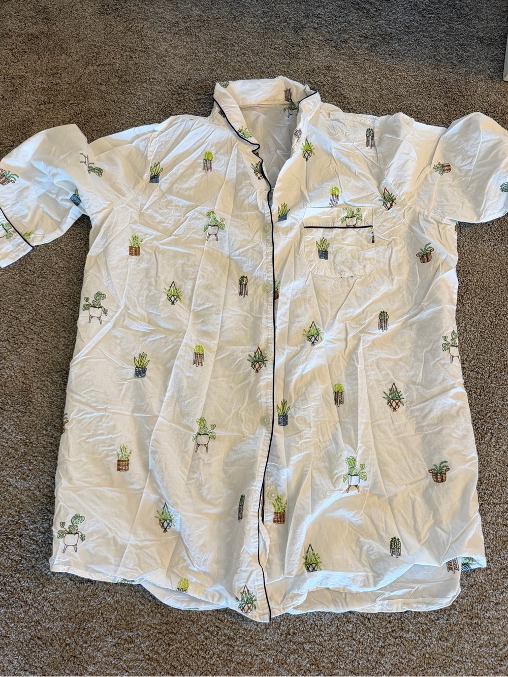 Printfresh houseplant embroidered sleep shirt